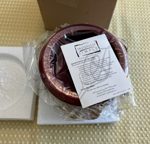 Tastefully Simple Dip Chiller Or Warmer 6” Tall 2 Pieces NEW IN BOX - Maroon - Picture 8 of 10