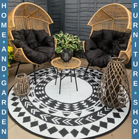 Garden Rattan Egg Chair Patio Leisure Chair with Cushion Conservatory Egg Seat