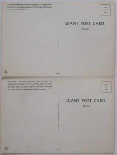 2 postales a color Jumbo BEARTOOTH MOUNTAINS Wyoming Twin Lakes índice piloto picos - Imagen 2 de 6