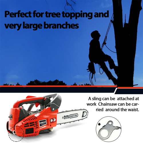 12 inch Top Handle Gas Chainsaw Compact Climbing Saw 2-Stroke 25.4CC 1.36HP - Picture 6 of 35