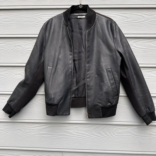 Paul Smith Black Lambskin Bomber Jacket Small Made In Italy