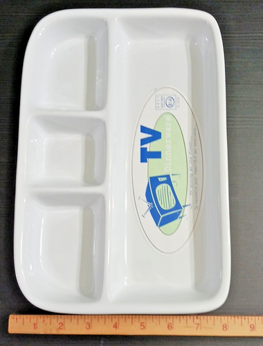 BRET BORTNER Crate & Barrel White Ceramic TV Dinner Tray New with Tags - Picture 5 of 17