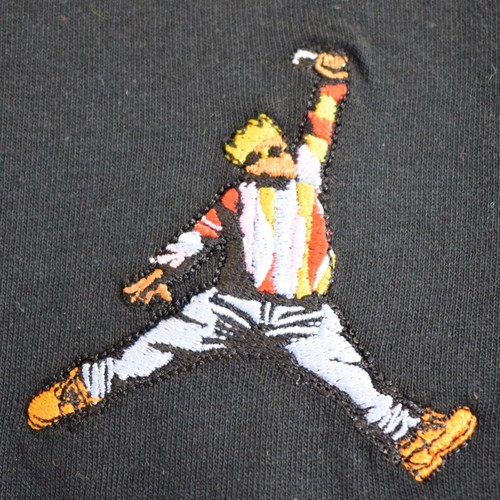 Actual Fact Biggie x Jordan Slam Dunk BIG Hip Hop Black Long Sleeved T-shirt Tee - Picture 2 of 4