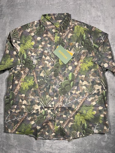 Cordia Mens Size 3XL Camo Button Down Short Sleeve Hunting Shirt Cactus Yucca