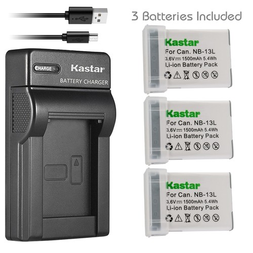 Kastar Battery Slim USB Charger for Canon NB-13L CB-2LH & Canon PowerShot G7 X - Picture 10 of 11