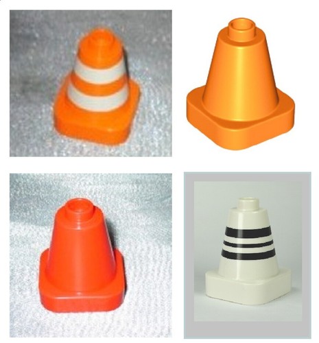  Lego Duplo Pylone Cone für Zoo Flughafen Feuerwehr Polizei Baustelle Marktplatz - Bild 1 von 4