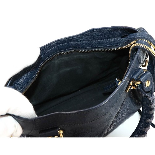BALENCIAGA Classic Metalic Edge Mini City Hand Shoulder Bag Navy 90268568 - Picture 9 of 11