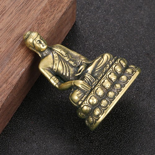 Bronze Brass Tibet Buddhism Buddhist Sakyamuni Buddha Figure Small Statue USA - Picture 10 of 12