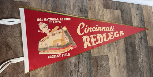 Cincinnati (Reds) Redlegs Crosley Field 1961 National Champs Replica Pennant - Picture 12 of 14