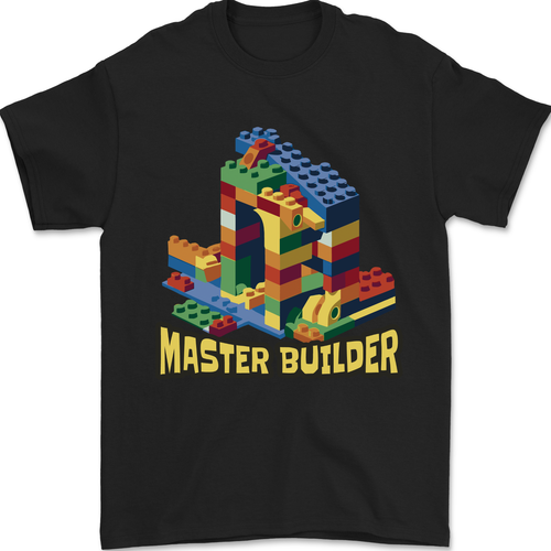 Master Builder Bricklayer Bricky Building Blocks Mens T-Shirt 100% Cotton