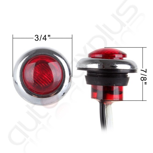 15* 6.5'' 16LED Amber Side Marker Clearance Light w/Chrome Bezel+Free Side Light - Picture 12 of 12