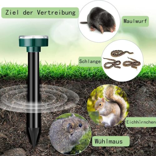 2 Stück Solar Maulwurfschreck Wühlmausschreck Maulwurf Maulwurffalle Abwehr Maus - Bild 2 von 10