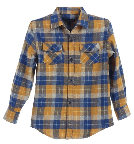 Kids Boy's Casual Dress Shirt Flannel Soft Long Sleeve Plaid Checkers #LS-42F - Picture 5 of 39