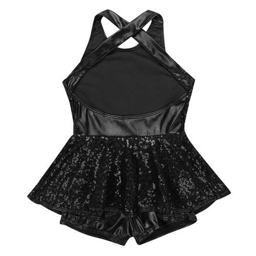 Kids Girls Dress Lyrical Leotard Bowknot Dancewear Party Competition Sequined - Picture 10 of 55