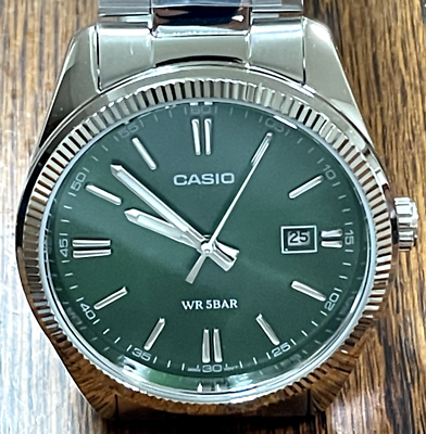 CASIO Collection MTP 1302D 3AJF Mens Watch Dark Green Dial Analog From Japan NEW