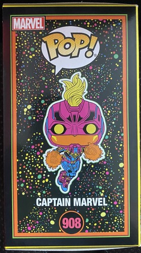 Funko Pop! Marvel Infinity Saga CAPT MARVEL #908 Black Light Special Edition!! - Picture 4 of 4