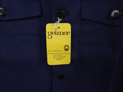 Vintage 80s Work Suit Getzner Amboss Jacket Pants Workwear Blue Herringbone (L) - Picture 7 of 20