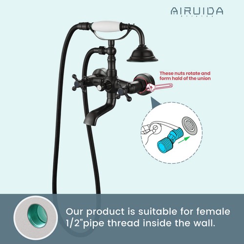 Waterfall Bathtub Faucet Shower Wall Mounted in Valve Bathroom Tub Filler Spout - Bild 59 von 63