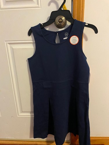 NEW GIRLS SIZE 10 WONDER NATION SCHOOL UNIFORM STRETCH PLEATED KNIT JUMPER DRESS - Picture 5 of 8
