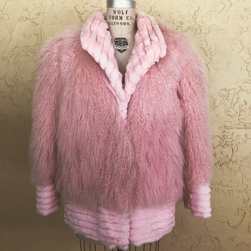 Vintage Mongolian Fur Coat Jacket Tibetan Lamb Shaggy Fur Avant Garde Glam Rock - Picture 1 of 9