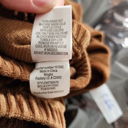 Knitworks Girl's Ribbed Velour Cropped Top Gold Brown Long Sleeve Size XS 6/6x - Picture 11 of 12