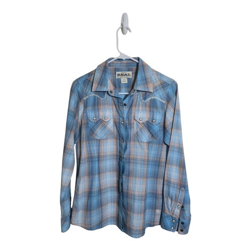 Ariat Shirt Damen S mehrfarbig echte Western Perlen Druckknopf schwere Nähte Rancher
