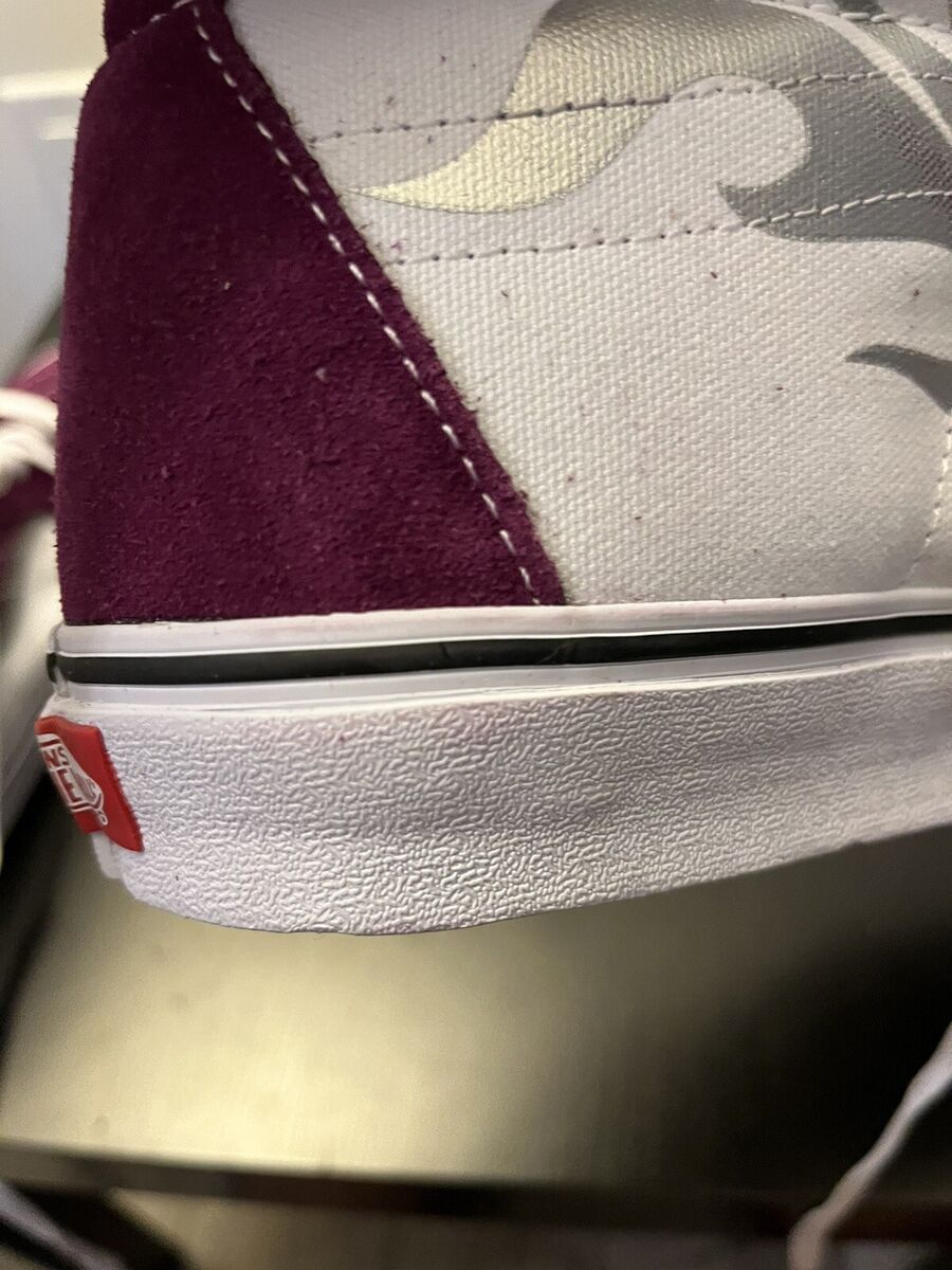 Vans Sk8 Hi Flame Dark Purple True White M 11 W 12.5 eBay