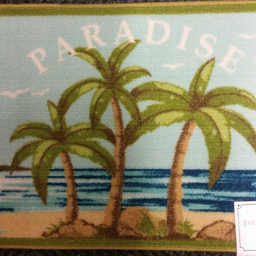 KITCHEN ACCENT RUG (nonskid)(17"x28") 3 PALM TREES ON THE ISLAND, PARADISE by EE - Picture 4 of 11