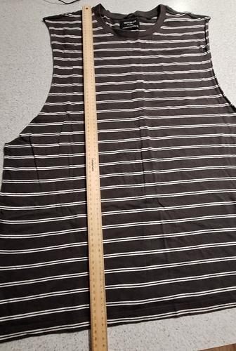 Mens Industrie Singlet Tank Cotton Brown and White Size 2XL - Picture 6 of 8