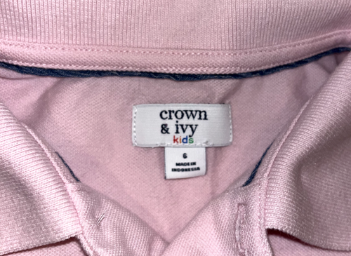 Lot of 2 Crown & Ivy Boys Polo Shirts Sz 6 Pink and Blue Short Sleeves Collared - Picture 3 of 7