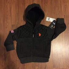 NWT U.S. Polo Assn. Boys' Long Sleeve Fleece Hoodie, size 2T