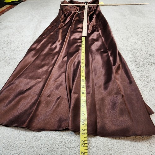 Aspeed Formal Empire Waist Gathered Maxi Dress Brown XLarge - Picture 4 of 8