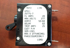 20 AMP  ONAN 320-1683 320-1321 AIRPAX UPGI-25775-7 PANEL MOUNT  CIRCUIT BREAKER 