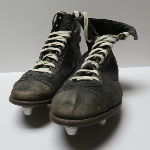 Vintage anni 50 1950 ? Tacchetti calcio Riddell alti in pelle nera anni 40 ? usato - Foto 3 di 12