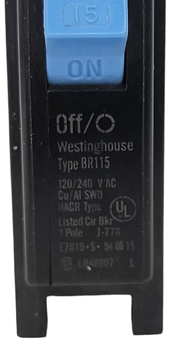 Westinghouse BR115 Used Single-Pole Thermal Circuit Breakr 15A, 120/240 Set of 2 - Picture 3 of 8
