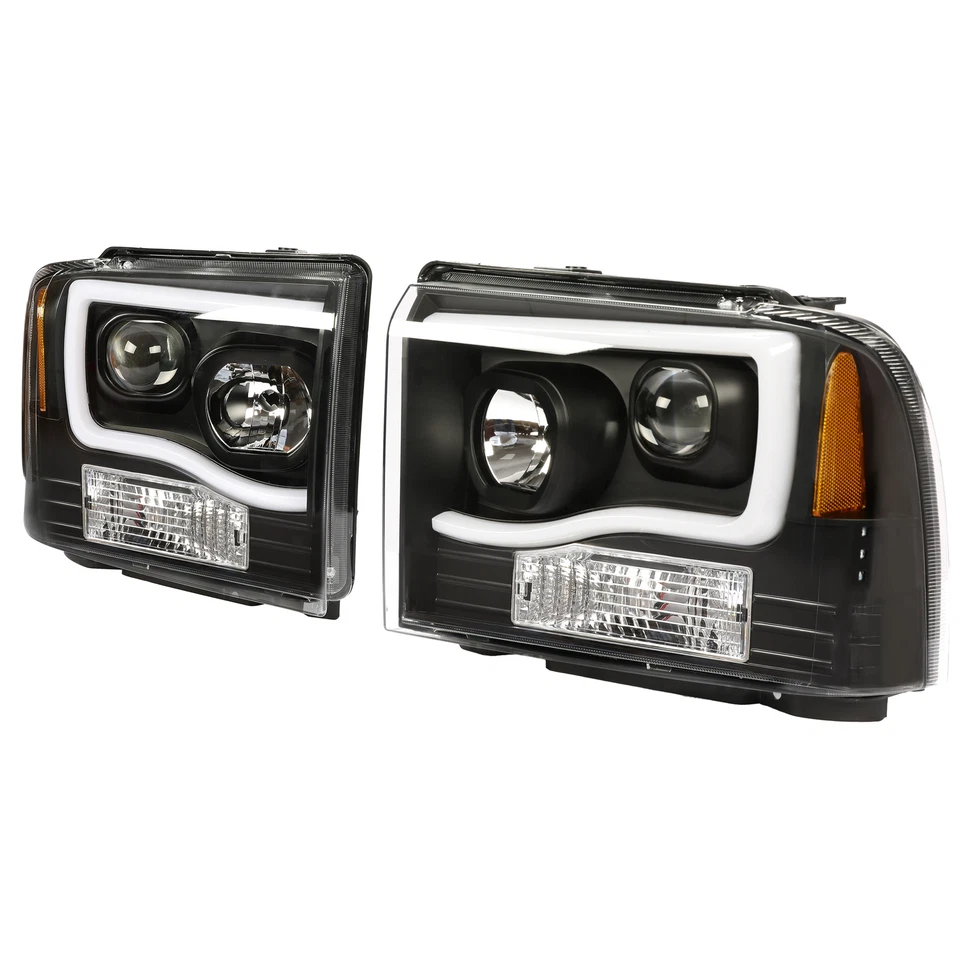 LED DRL Projector Headlights For 2005-2007 Ford F250 F350 F450 F550 Super Duty - Image 3 of 4