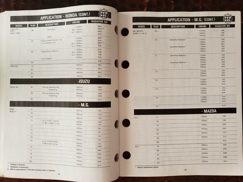CSF Automobile Radiators Parts Catalog & Specifications - 1984        B - Bild 4 von 8