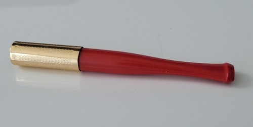 Estate Find  Old Cigarette Cigar GOLD Metal CHROME Ejector Red color Tip  - Picture 1 of 11