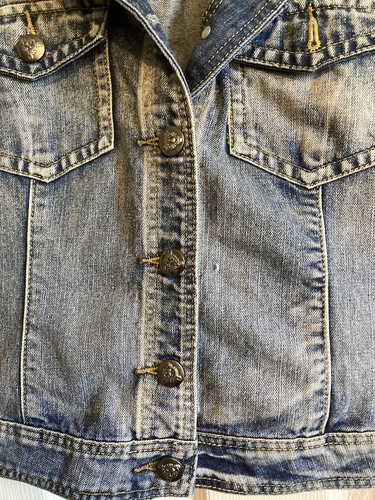 Revolution by Revolt Women Blue Denim Vest XL - Picture 2 of 9