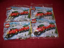 Lot Of 4 LEGO Creator Christmas Holiday Train Sets (30543) Polybag 66pcs NEW!