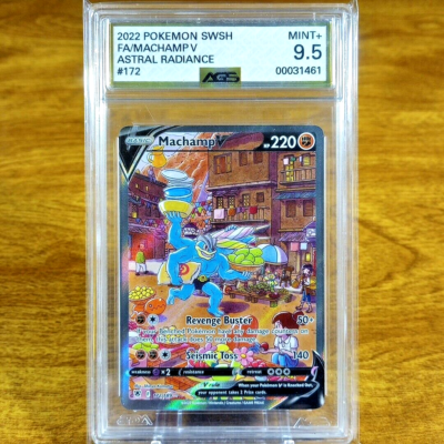 Pokemon Astral Radiance Machamp V 172/189 AGS Mint+ 9.5 Full Art