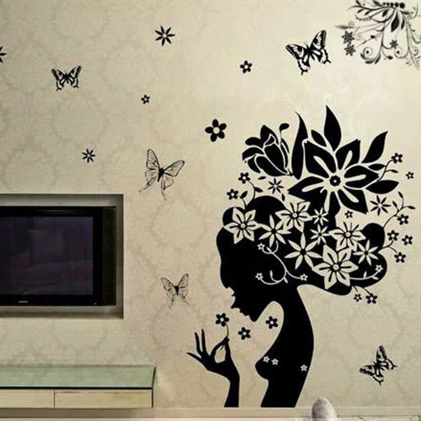 Schmetterlinge Wandsticker Wandtattoo Feen Frau Wand Aufkleber Mädchen Tattoo - Bild 2 von 4
