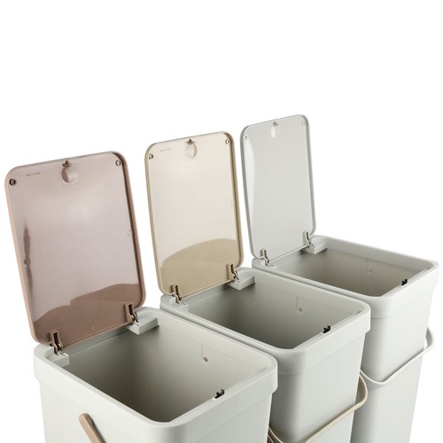 Abfalleimer 60L 3 Fächer (3 x 20L) Mülltrennsystem Abfalltrennsystem Kunststoff - Bild 3 von 9