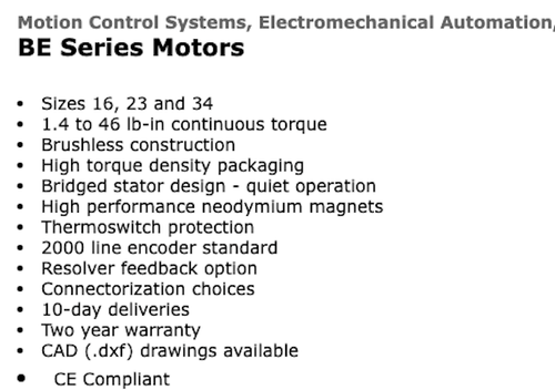 Parker Brushless Servo Motor  BE232DJ-NMSN Compumotor Encoder 2000 lines NEMA 23 - Picture 8 of 12
