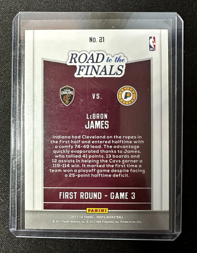 LeBron James 2017 NBA Panini Hoops Basketball Road To The Finals /2017 #21 GOAT - Bild 3 von 3