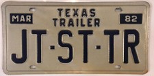 Vanity JT ST TRAILER TR license plate John Joe Jack Jay Jon Jacob Jim Jan Jess