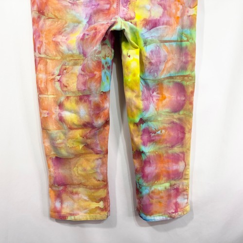 Liz & Co. Size 12 Jeans Handmade Tie Dye Capri Pants Colorful Casual 1303 - Picture 7 of 7