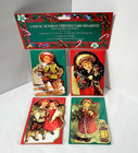 Set 8 Sealed Strung Victorian Christmas Card Ornaments 2 ea of 4 designs 3½ x 5"