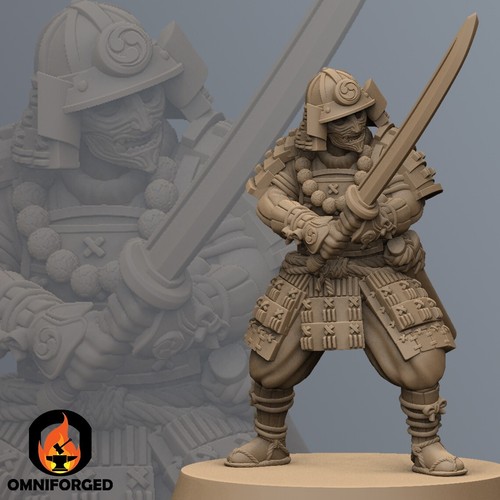 Samurai Miniature Swordsman Warrior Unit Dungeons and Dragons Mini DnD 5e 28mm - Picture 4 of 7