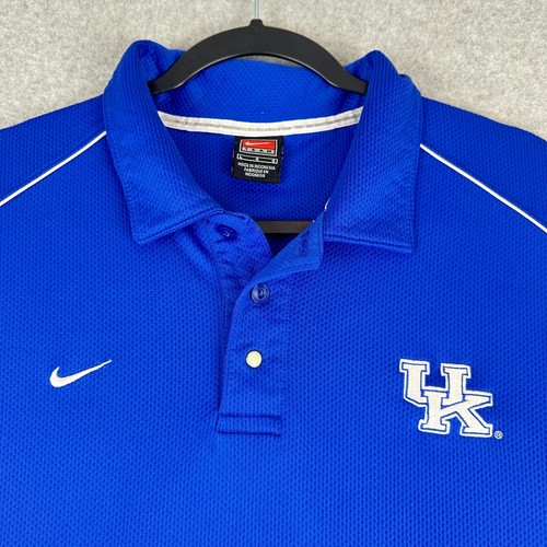 Vtg Kentucky Wildcats Nike Sphere Dry Polo Shirt Men's Large Blue Short Sleeve - Picture 3 of 15